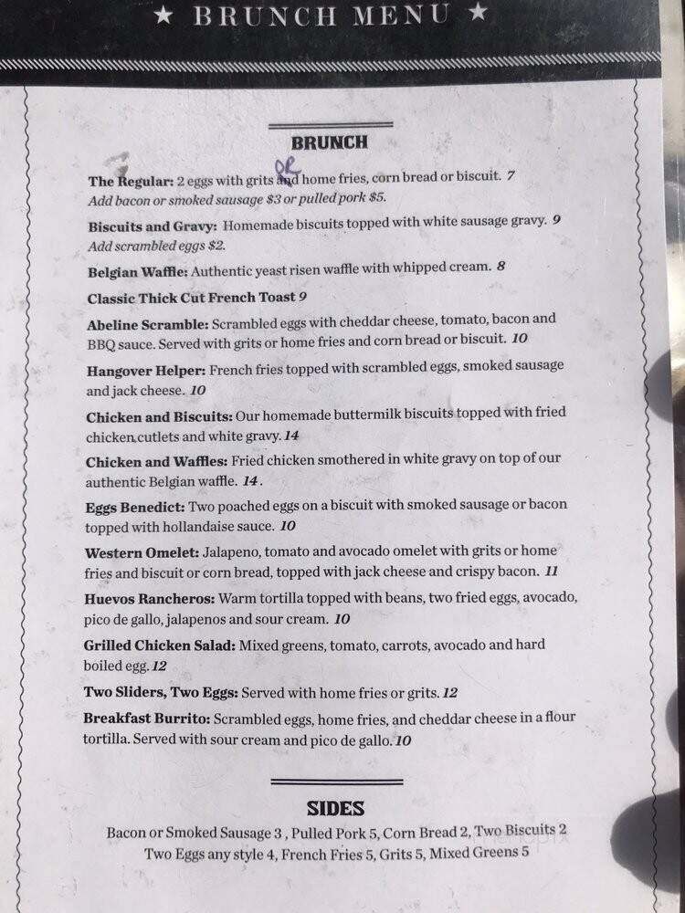Abilene - Brooklyn, NY menu_pic