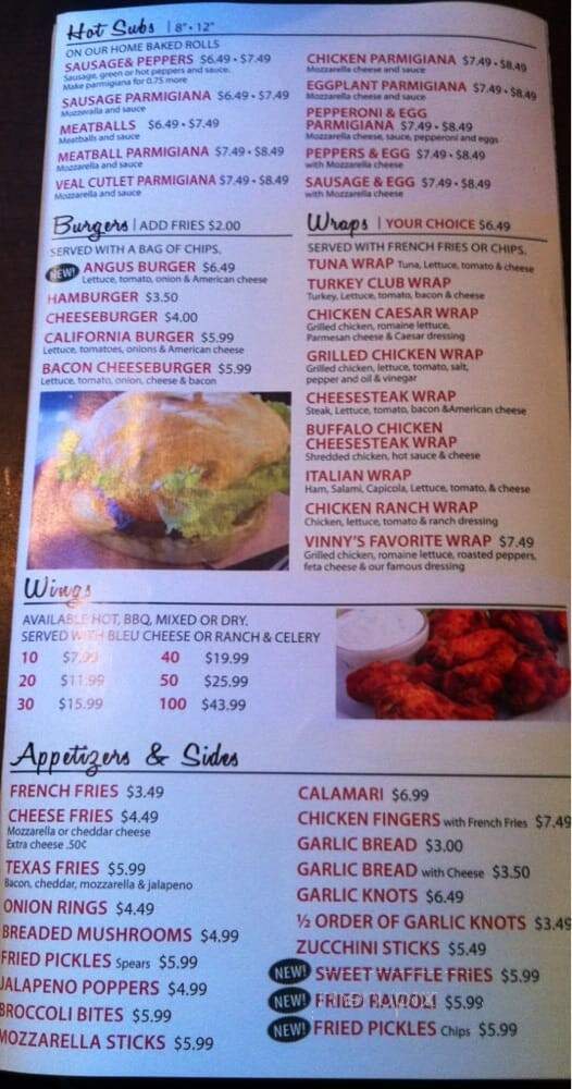 Vinny's Pizza & Pasta - Newport News, VA menu_pic