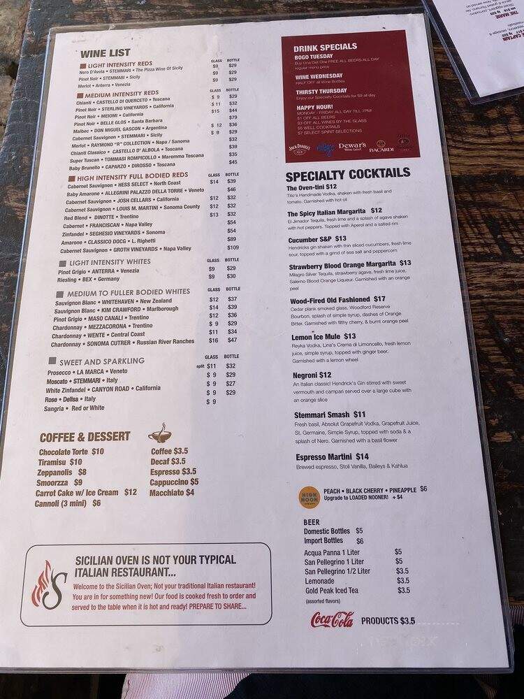 Sicilian Oven - Lighthouse Point, FL menu_pic