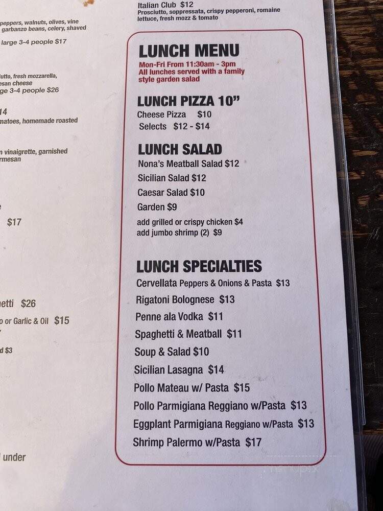 Sicilian Oven - Lighthouse Point, FL menu_pic