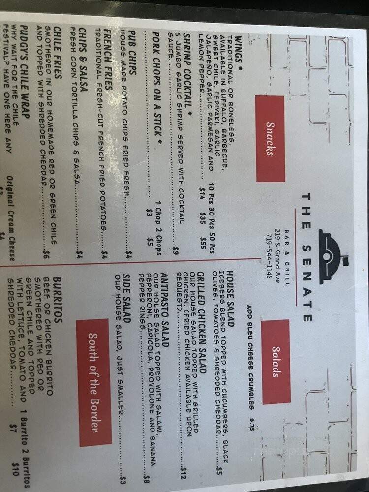 Senate Bar & Grill - Fort Wayne, IN menu_pic