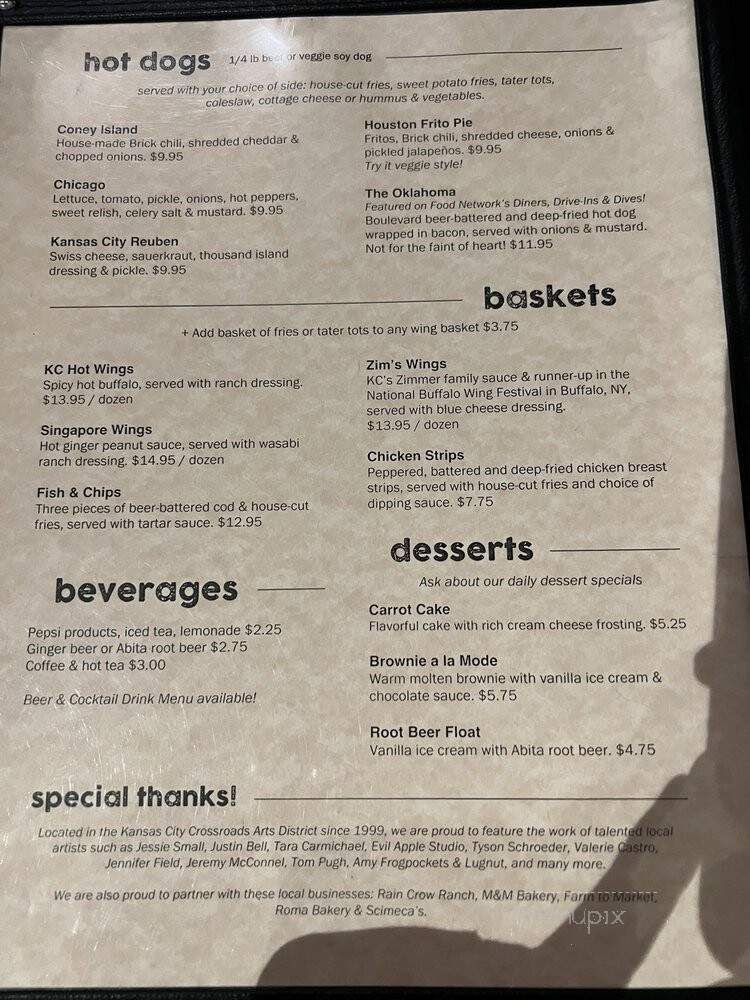 The Brick - Kansas City, MO menu_pic