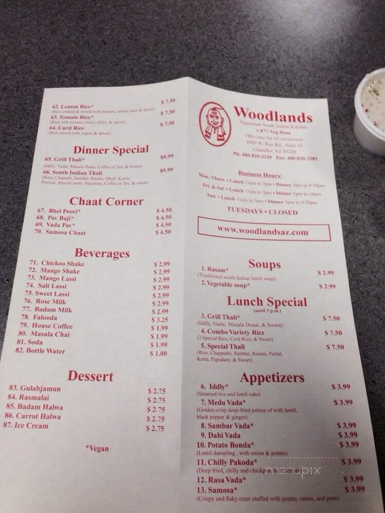 Woodlands Vegetarian Indian Kitchen - Chandler, AZ