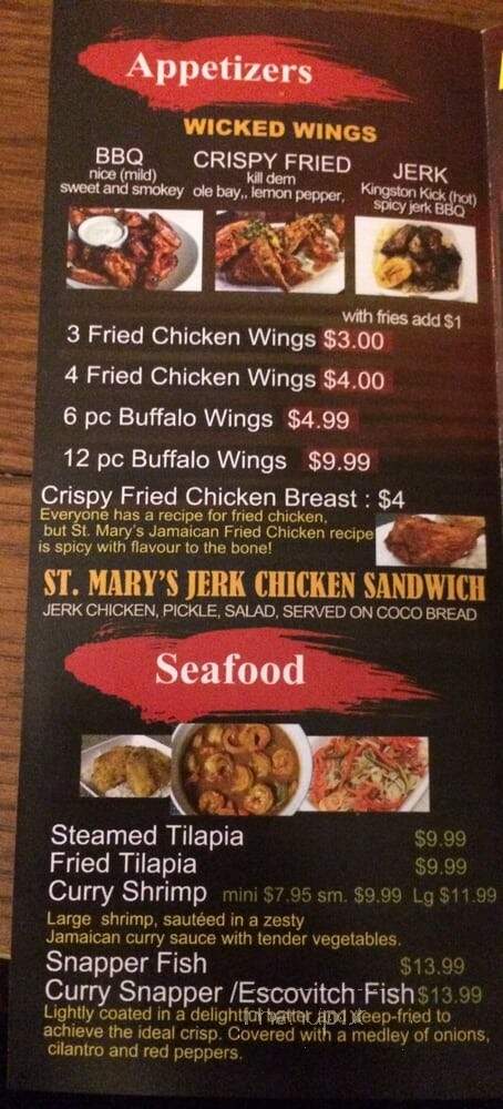 St. Mary's Restaurant and Carry-Out - Baltimore, MD menu_pic