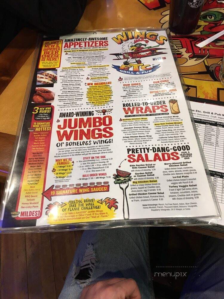 Wings Etc. - Fort Wayne, IN menu_pic