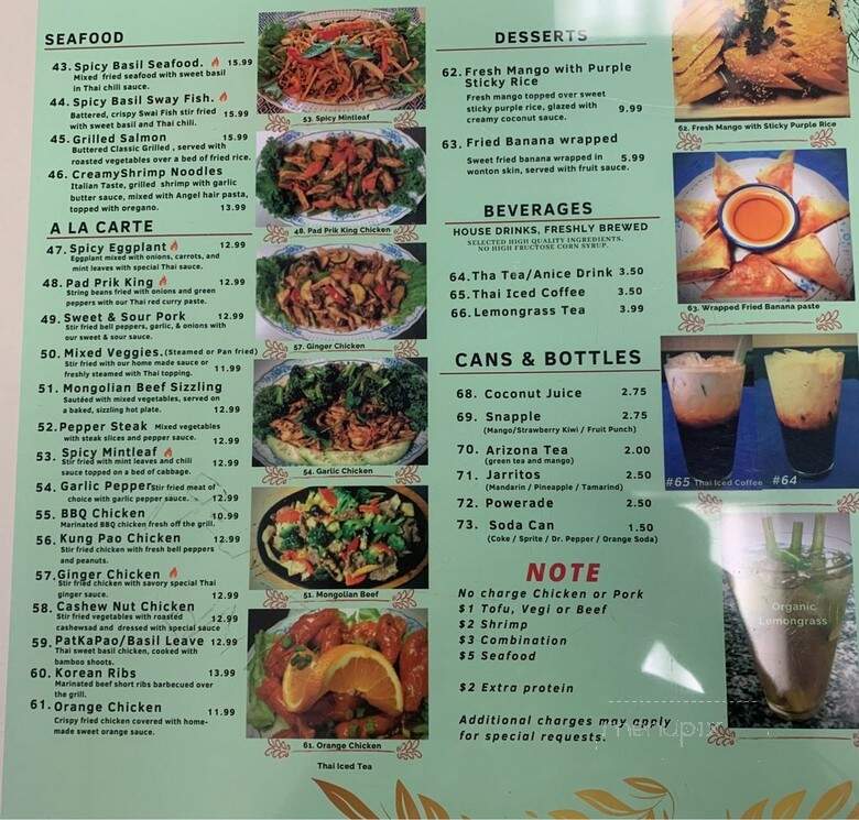 Thai Nary BBQ - Azusa, CA menu_pic