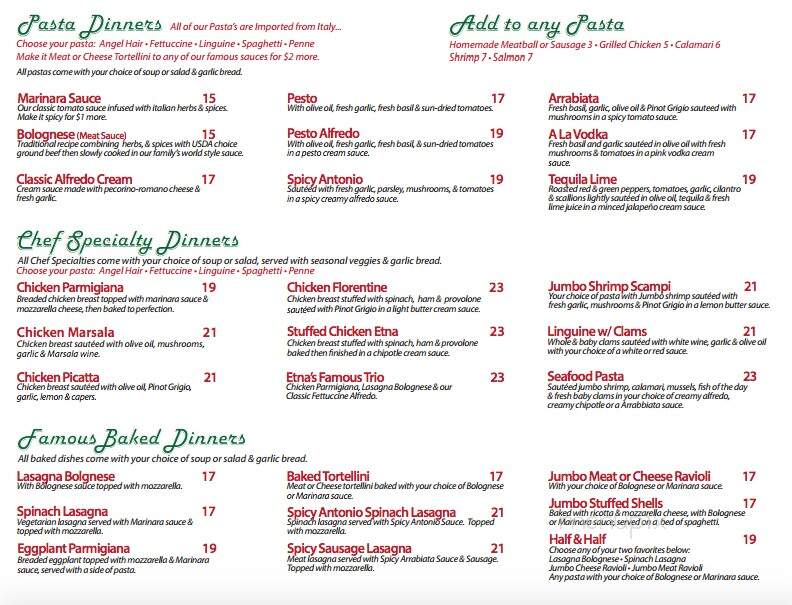 Etna Restaurant & Pizza House - San Diego, CA
