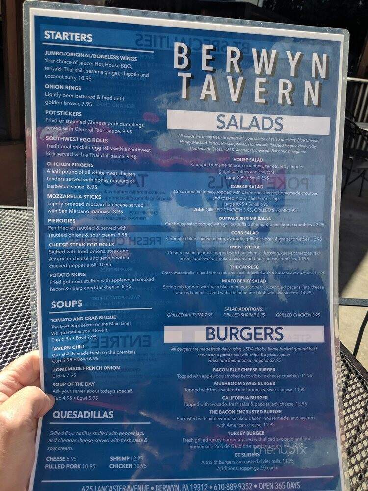 Berwyn Tavern - Berwyn, PA menu_pic