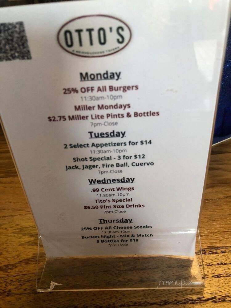 Otto's Sports Bar - Deal, NJ menu_pic