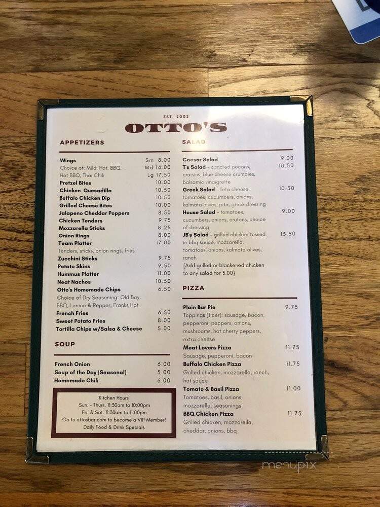 Otto's Sports Bar - Deal, NJ menu_pic