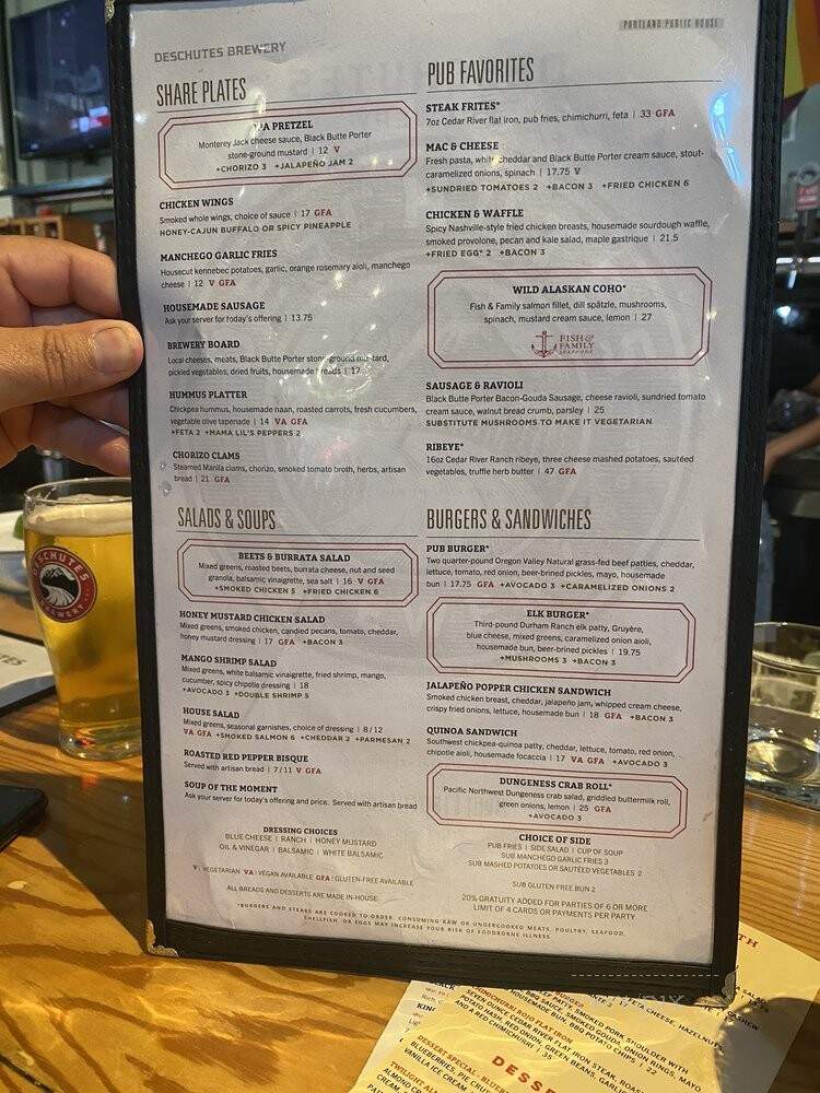 Deschutes Brewery & Public House - Portland, OR menu_pic