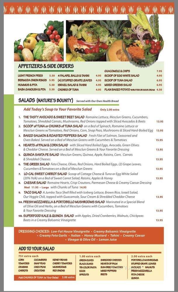 Great American Health Bar - New York, NY menu_pic