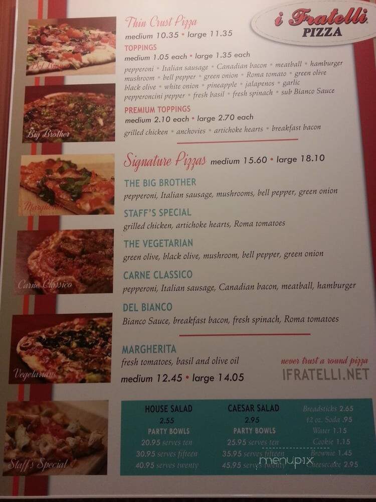 i Fratelli Pizza - Plano, TX menu_pic