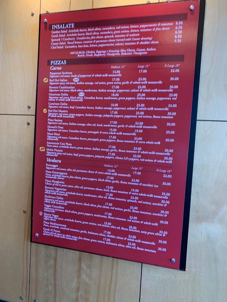Rovente Pizzeria - Portland, OR menu_pic