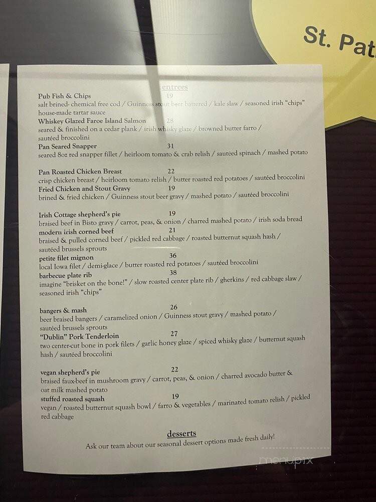Frank ODowds Irish Pub & Grill - Galena, IL menu_pic