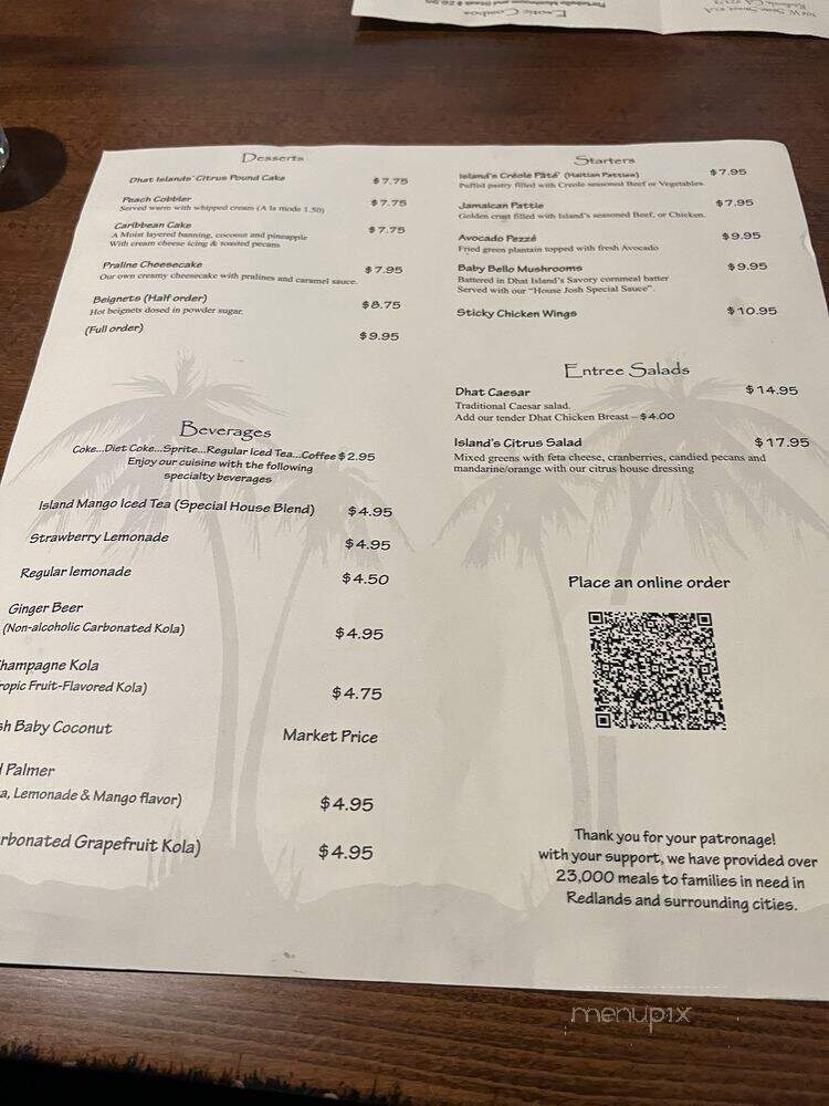 Dhat Island Caribbean Creole Cuisine - Redlands, CA menu_pic