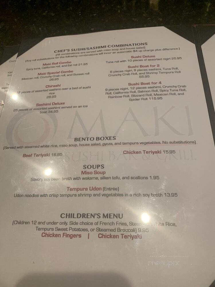 Maki Sushi Bar - Peabody, MA menu_pic