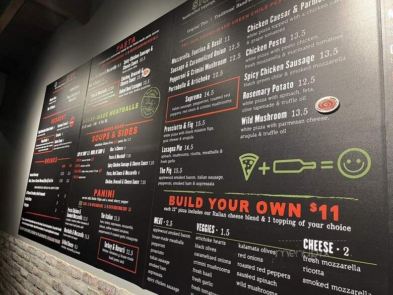 Sauce Pizza & Wine - Tucson, AZ menu_pic