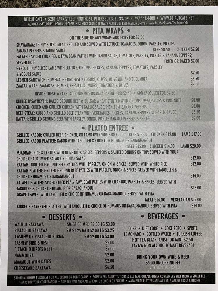 Original Jeff's Desserts Cafe - St Petersburg, FL menu_pic