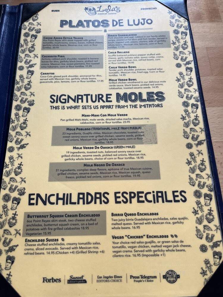 Lola's Mexican Cuisine - Long Beach, CA menu_pic