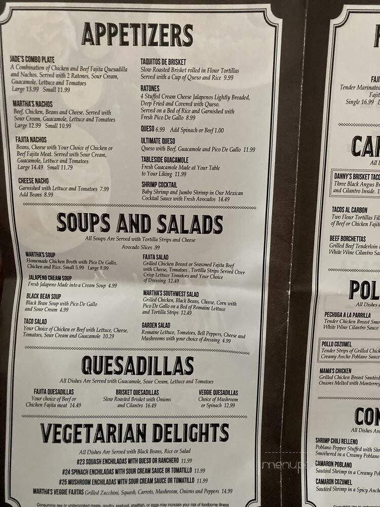Martha's Mexican Cocina - Keller, TX menu_pic
