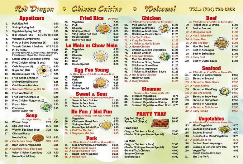 Red Dragon - Charlotte, NC menu_pic