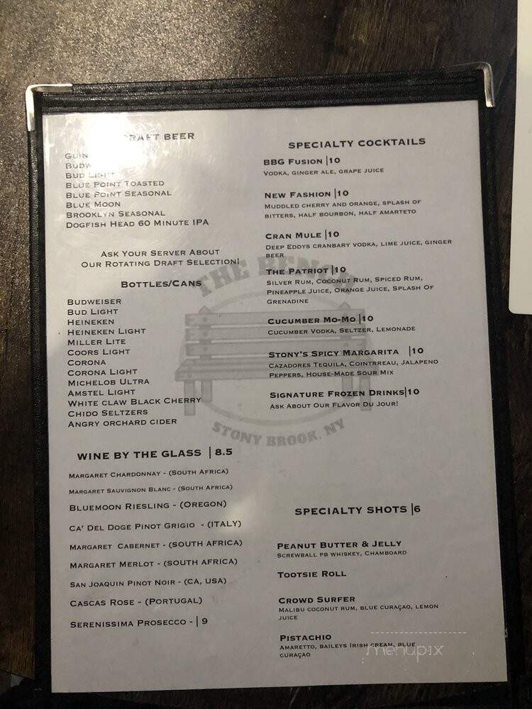 The Bench Bar and Grill - Stony Brook, NY menu_pic