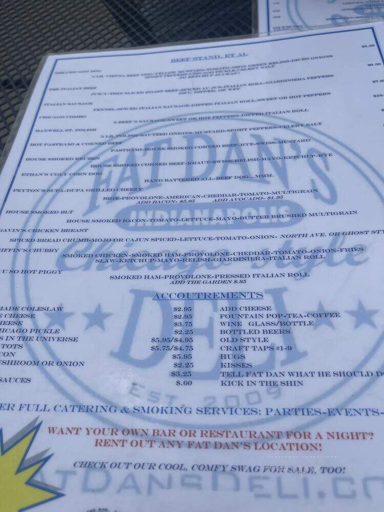 Fat Dan's Chicago-Style Deli - Indianapolis, IN menu_pic