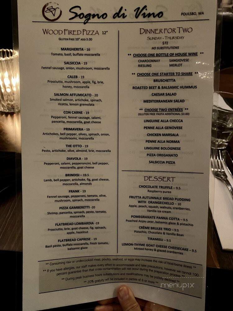 Sogno di Vino - Poulsbo, WA menu_pic