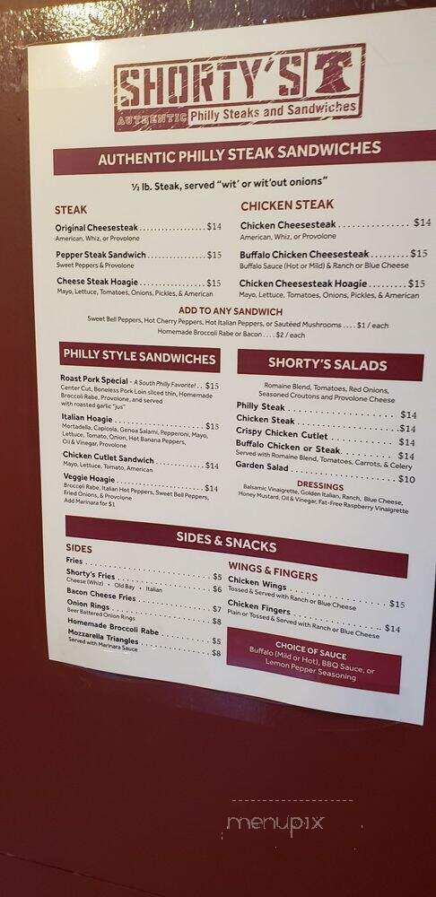 Shorty's - New York, NY menu_pic