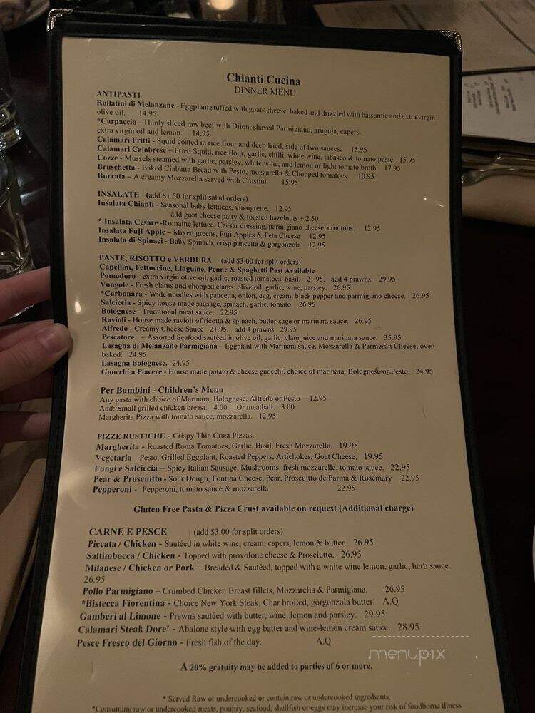 Chianti Cucina - Novato, CA menu_pic