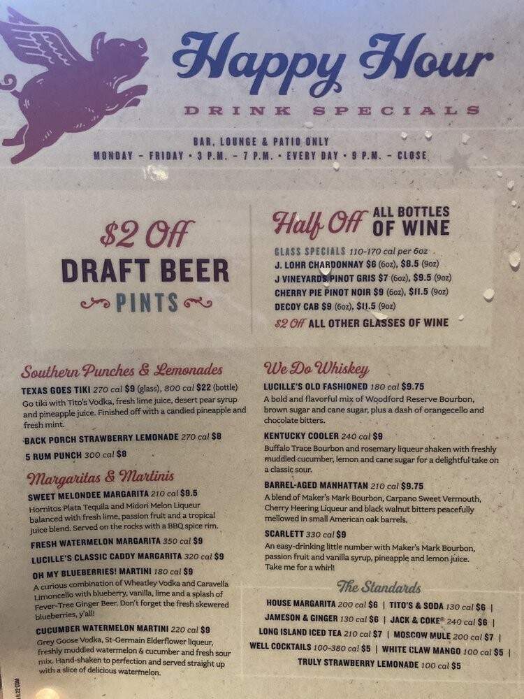 Lucille's Smokehouse Bar-B-Que - Temecula, CA menu_pic