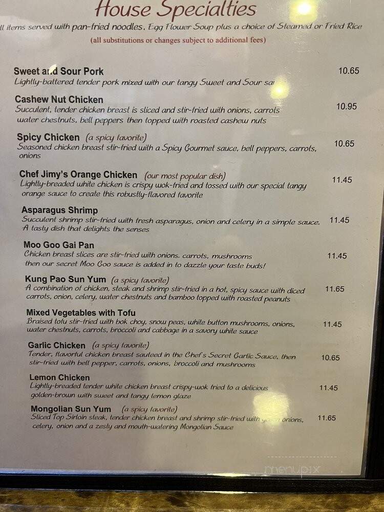 Jimy Wen's - Fresno, CA menu_pic