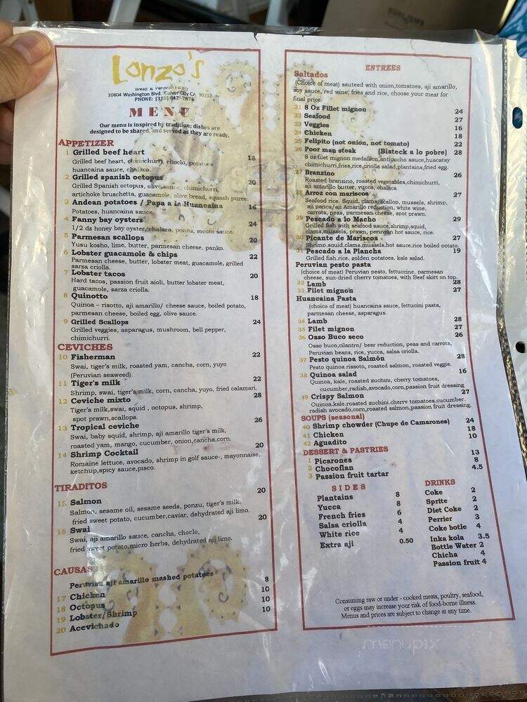 Lonzo's Bread - Culver City, CA menu_pic