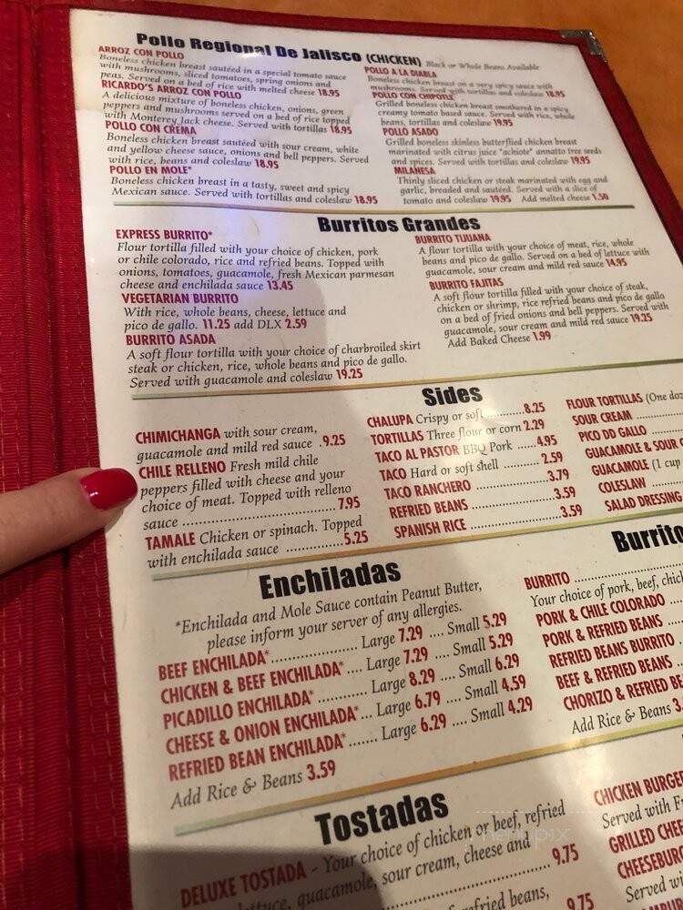Ricardos Torero - Bellevue, WA menu_pic
