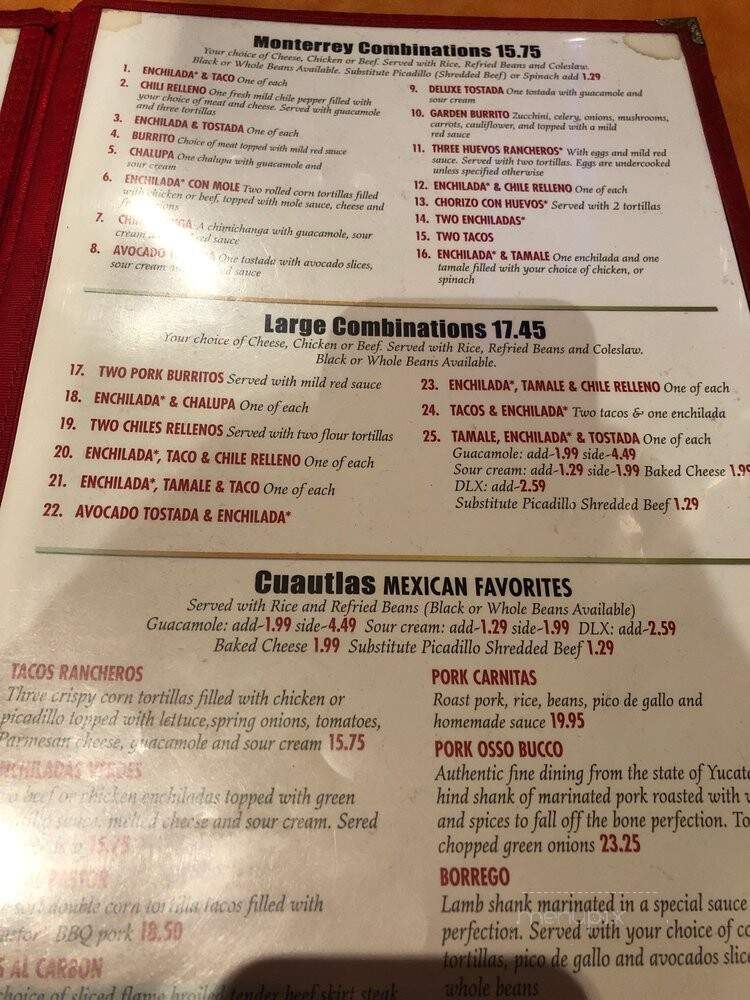 Ricardos Torero - Bellevue, WA menu_pic