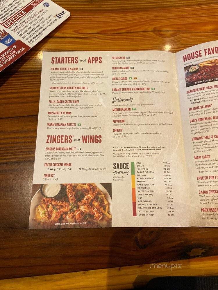 Miller's Ale House Restaurants - Orlando, FL menu_pic