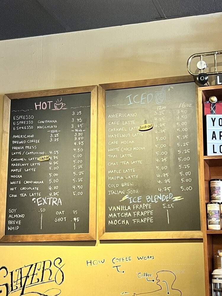 Glazer's Artisan Coffee - Honolulu, HI menu_pic