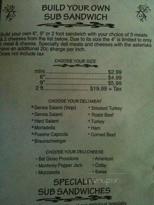 Nino's Italian Bakery Incorporated - Menomonee Falls, WI menu_pic