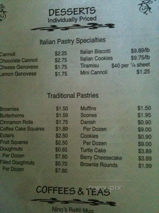 Nino's Italian Bakery Incorporated - Menomonee Falls, WI menu_pic