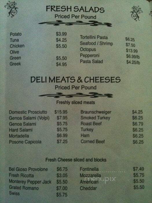 Nino's Italian Bakery Incorporated - Menomonee Falls, WI menu_pic