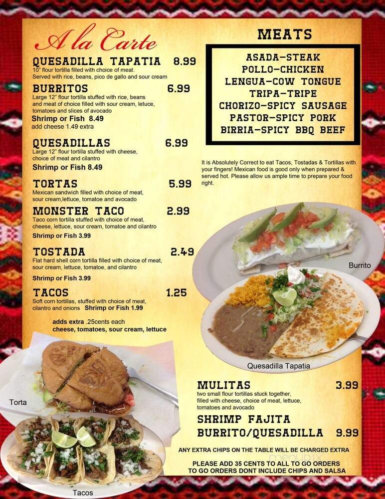 El Jaliciense - Nashville, TN menu_pic