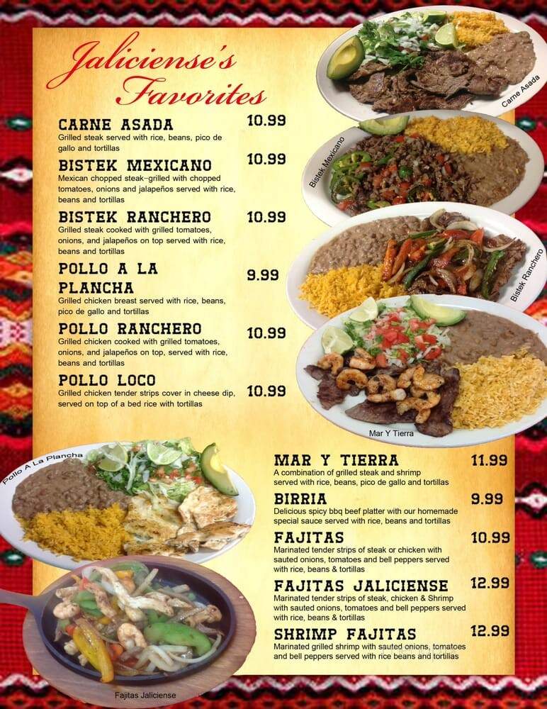 El Jaliciense - Nashville, TN menu_pic