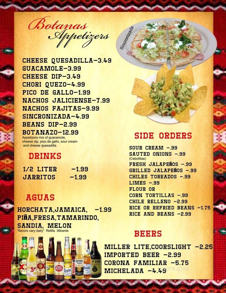 El Jaliciense - Nashville, TN menu_pic