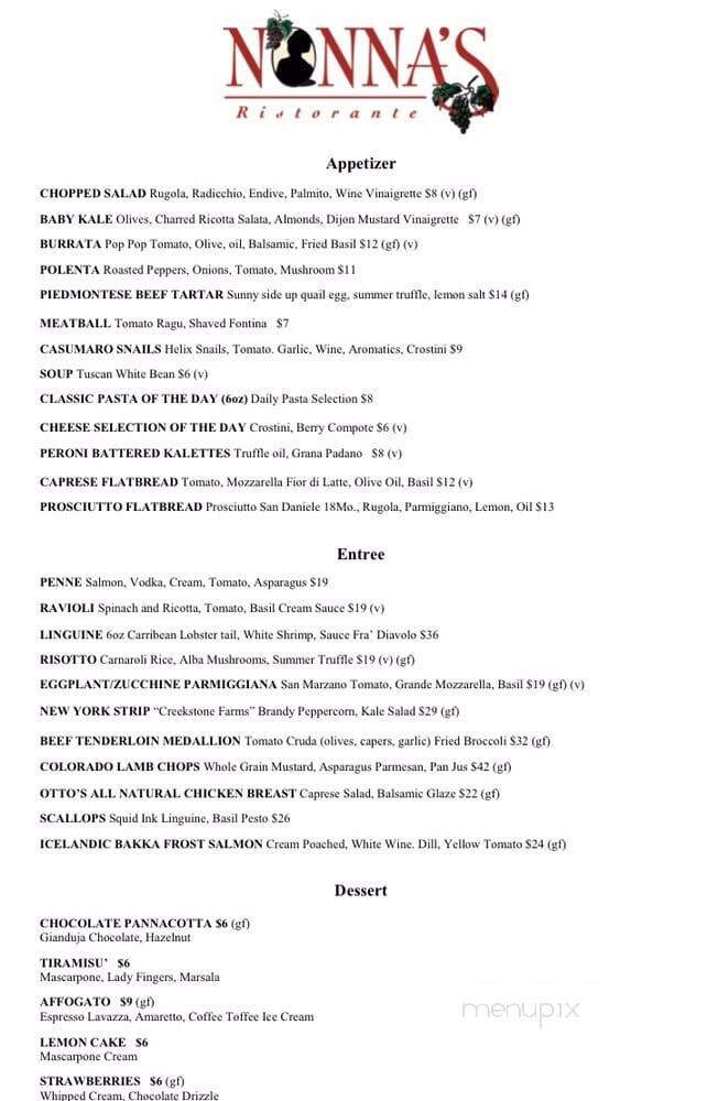 Nonna's - Glen Arbor, MI menu_pic