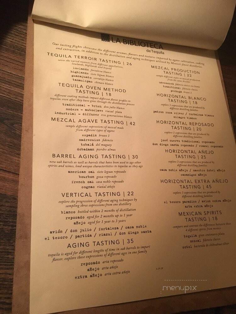 La Biblioteca - New York, NY menu_pic