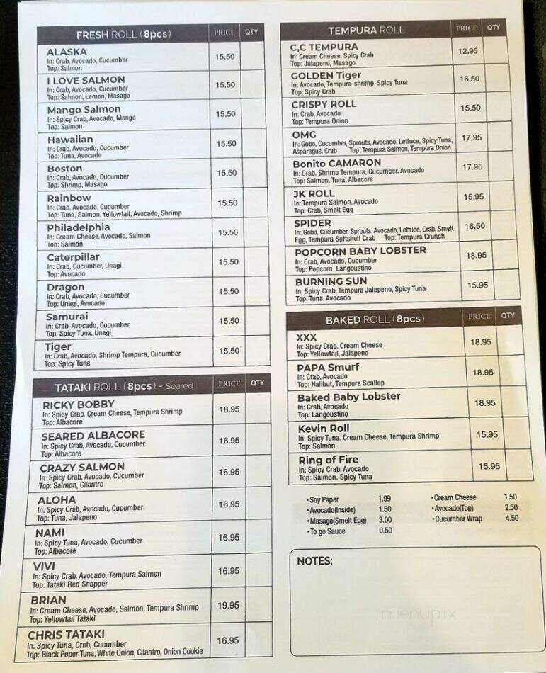 Domo Sushi & Japanese Grill - Anaheim, CA menu_pic
