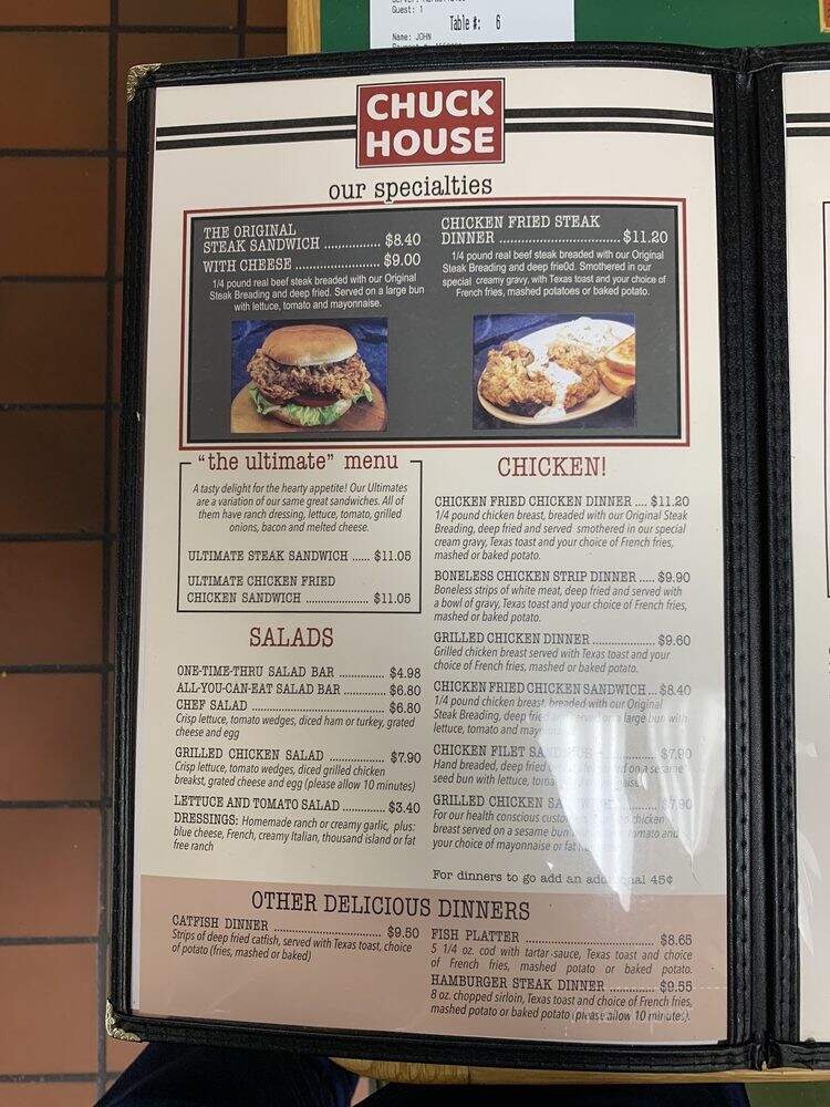 Chuck House - Oklahoma City, OK menu_pic