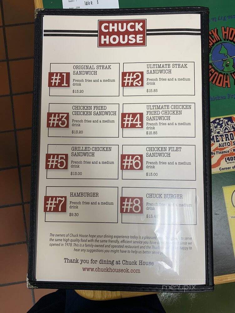 Chuck House - Oklahoma City, OK menu_pic