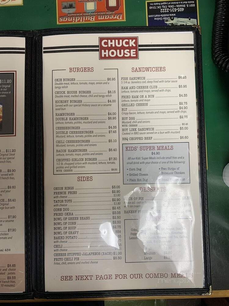 Chuck House - Oklahoma City, OK menu_pic